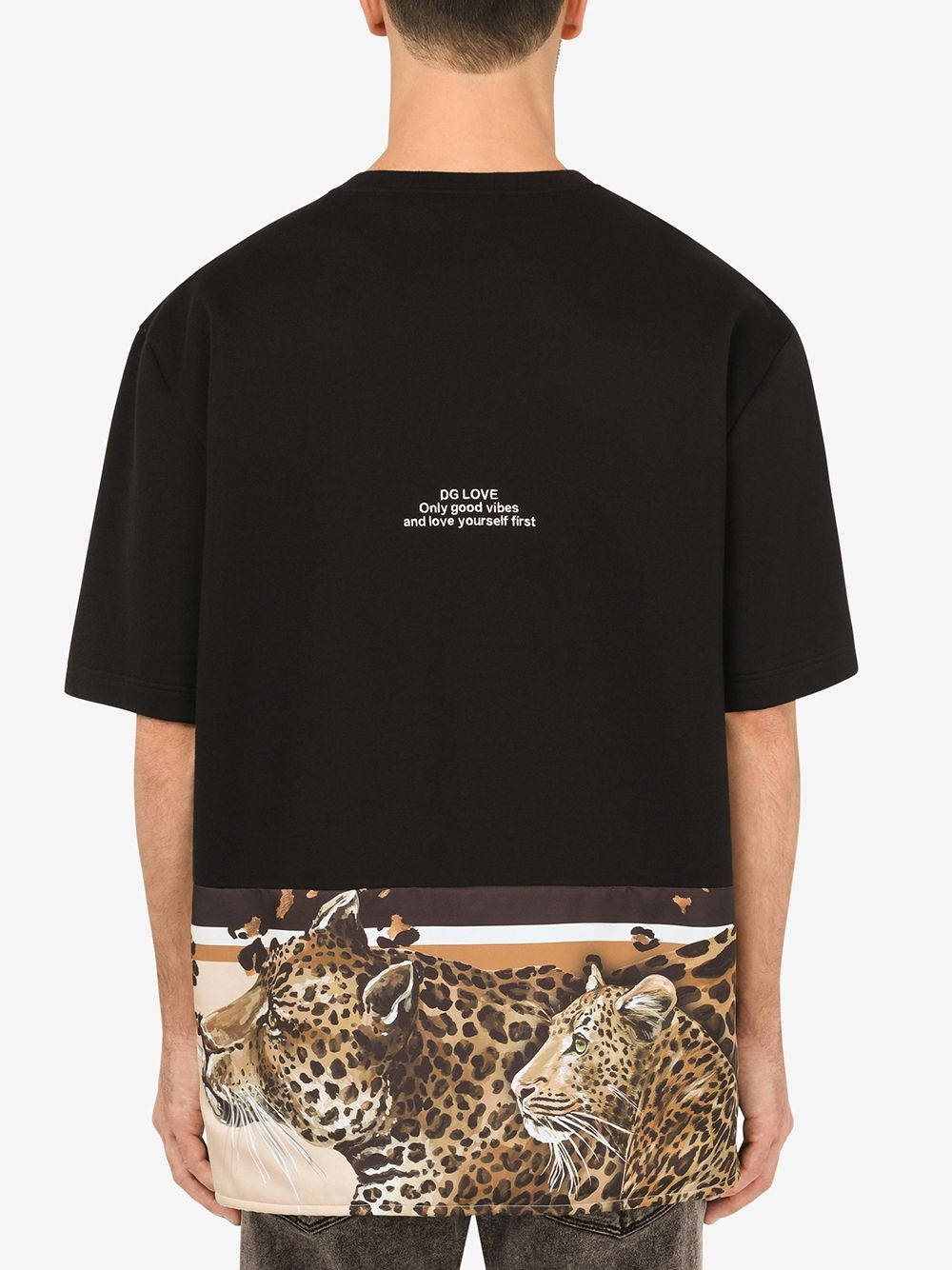 leopard-hem logo T-shirt - 4