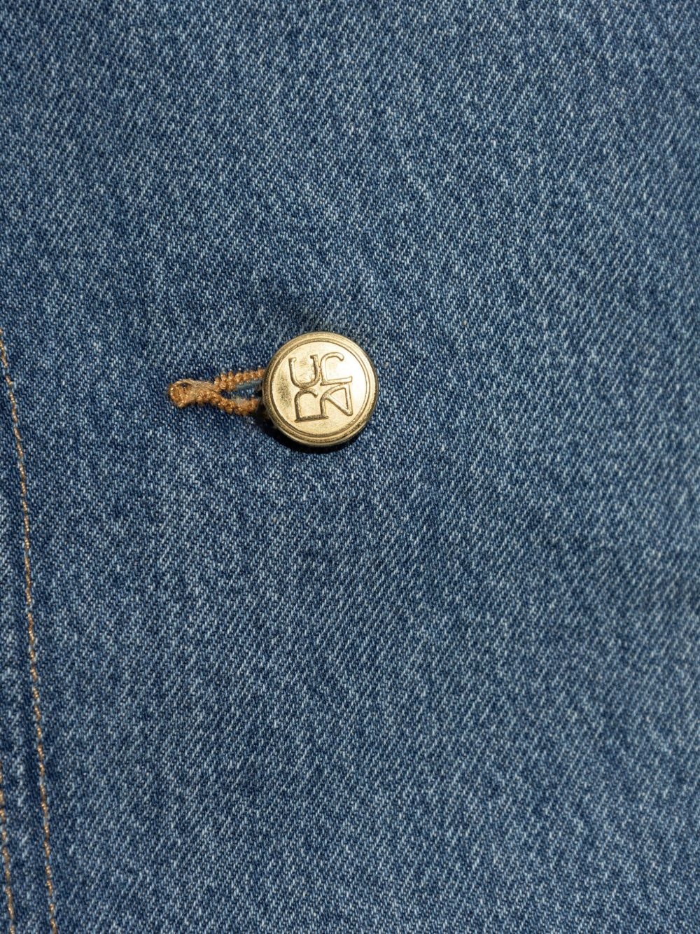 button-embellished denim skirt - 5