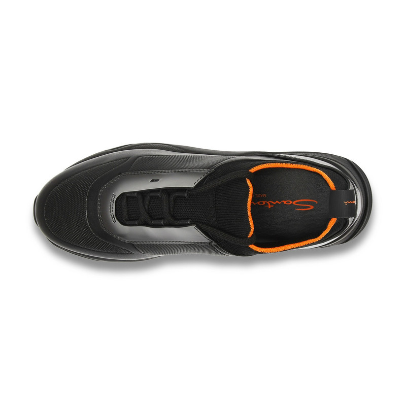 Men's black leather sneaker 4