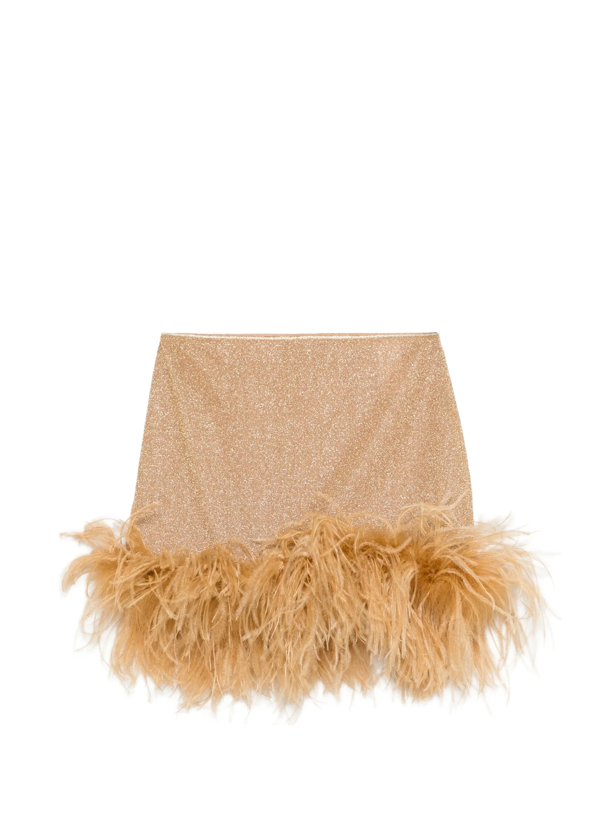 feather-trim mini skirt - 1