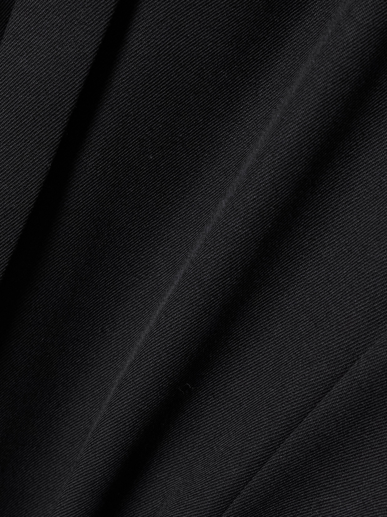 Asymmetric Satin-trimmed Wool-twill Midi Shirt Dress - 4