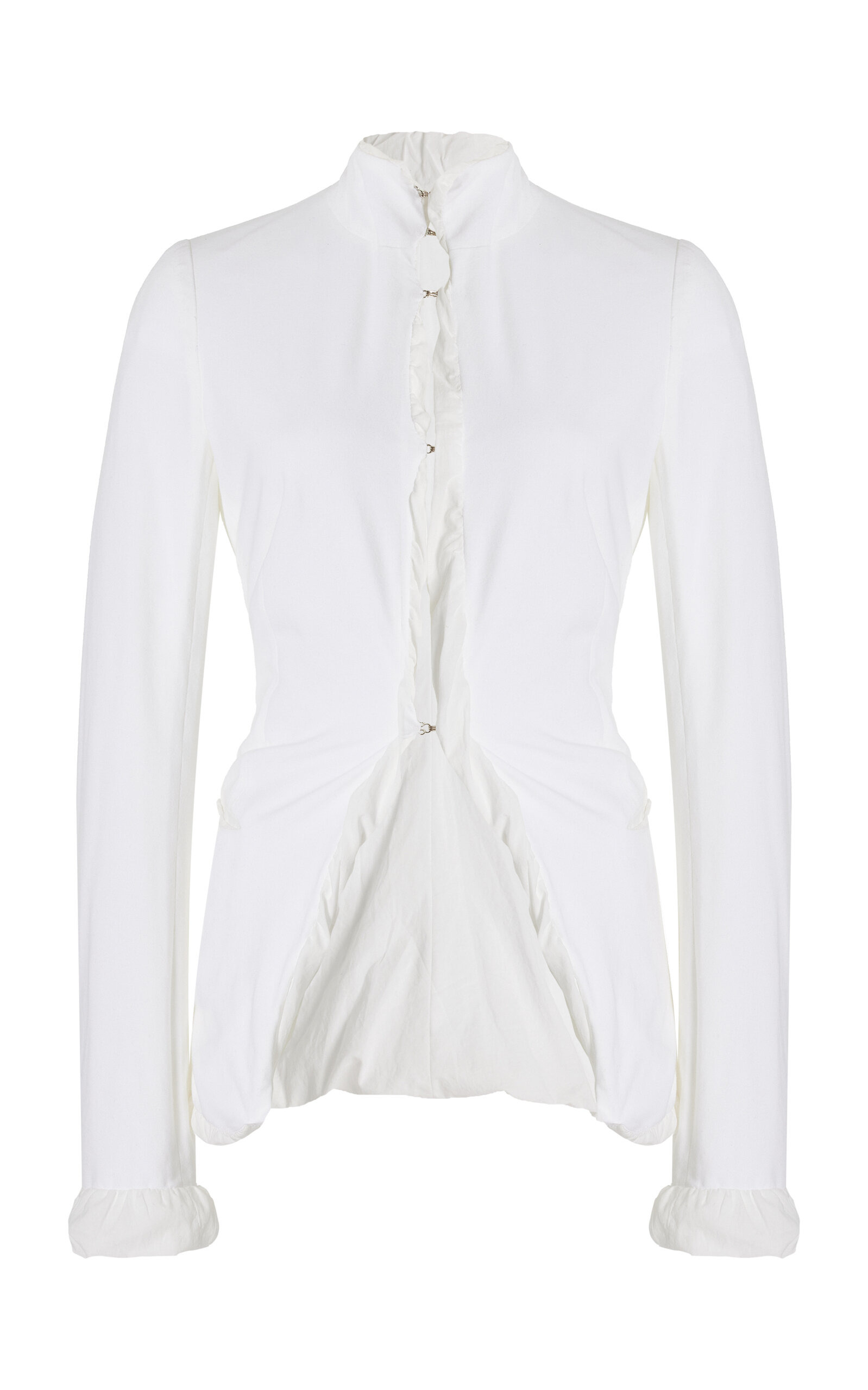 Shrunken Cotton-Jersey Jacket white - 1