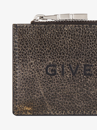 Givenchy ZIPPED CARD HOLDER IN CRACKLED LEATHER outlook