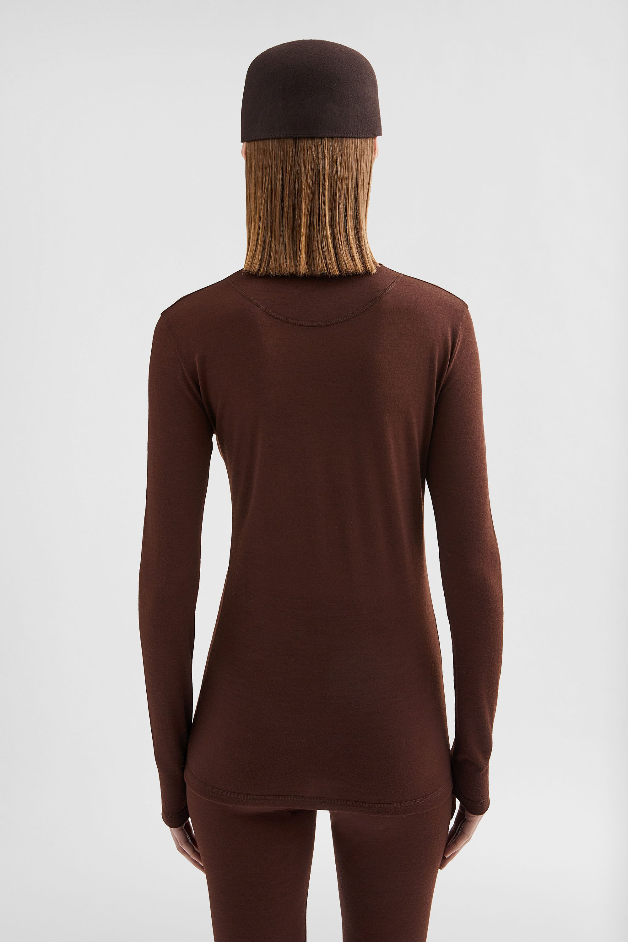 Lightweight Wool Blend High-Neck T-Shirt - 5