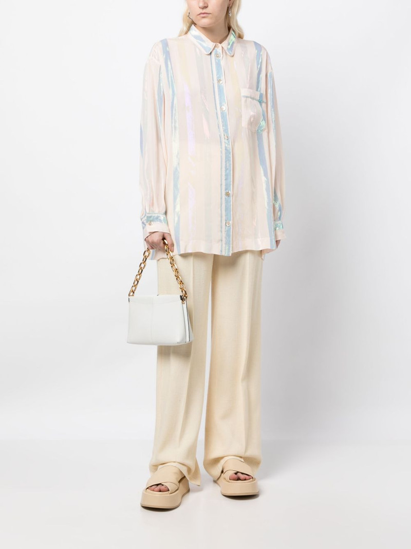 forte_forte satin-finish striped shirt outlook