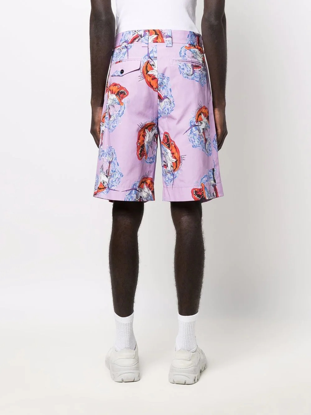 graphic-print straight-leg shorts - 4