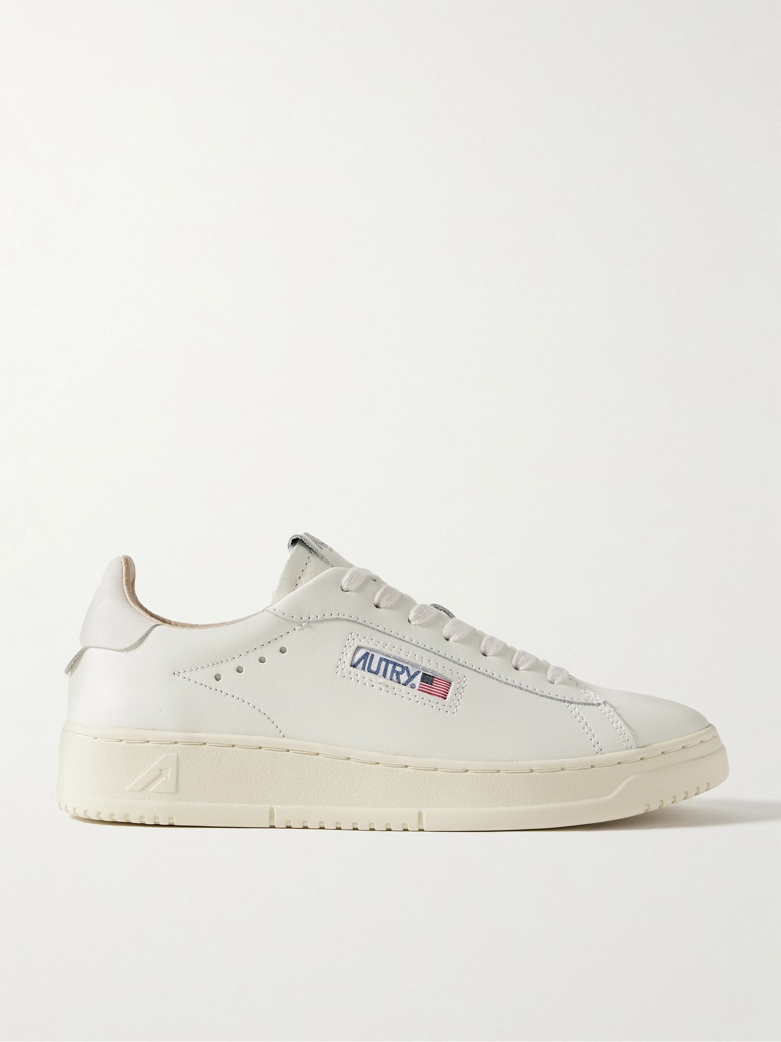 Dallas Nubuck-Trimmed Leather Sneakers White - 1