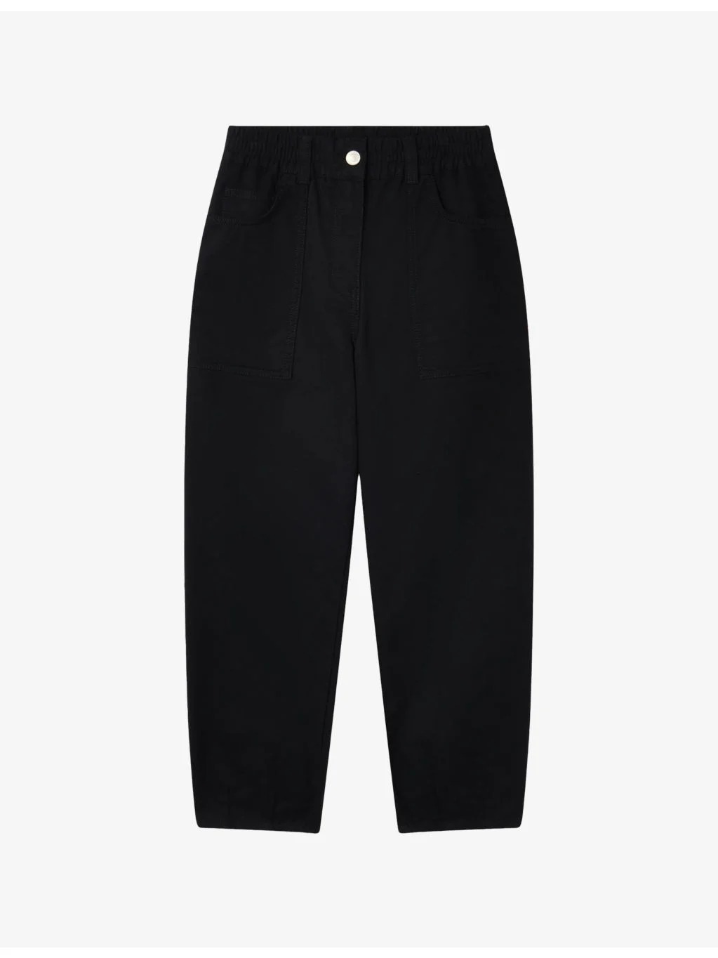 Tessa Elasticated-Waist Stretch Cotton-Blend Trousers - 1
