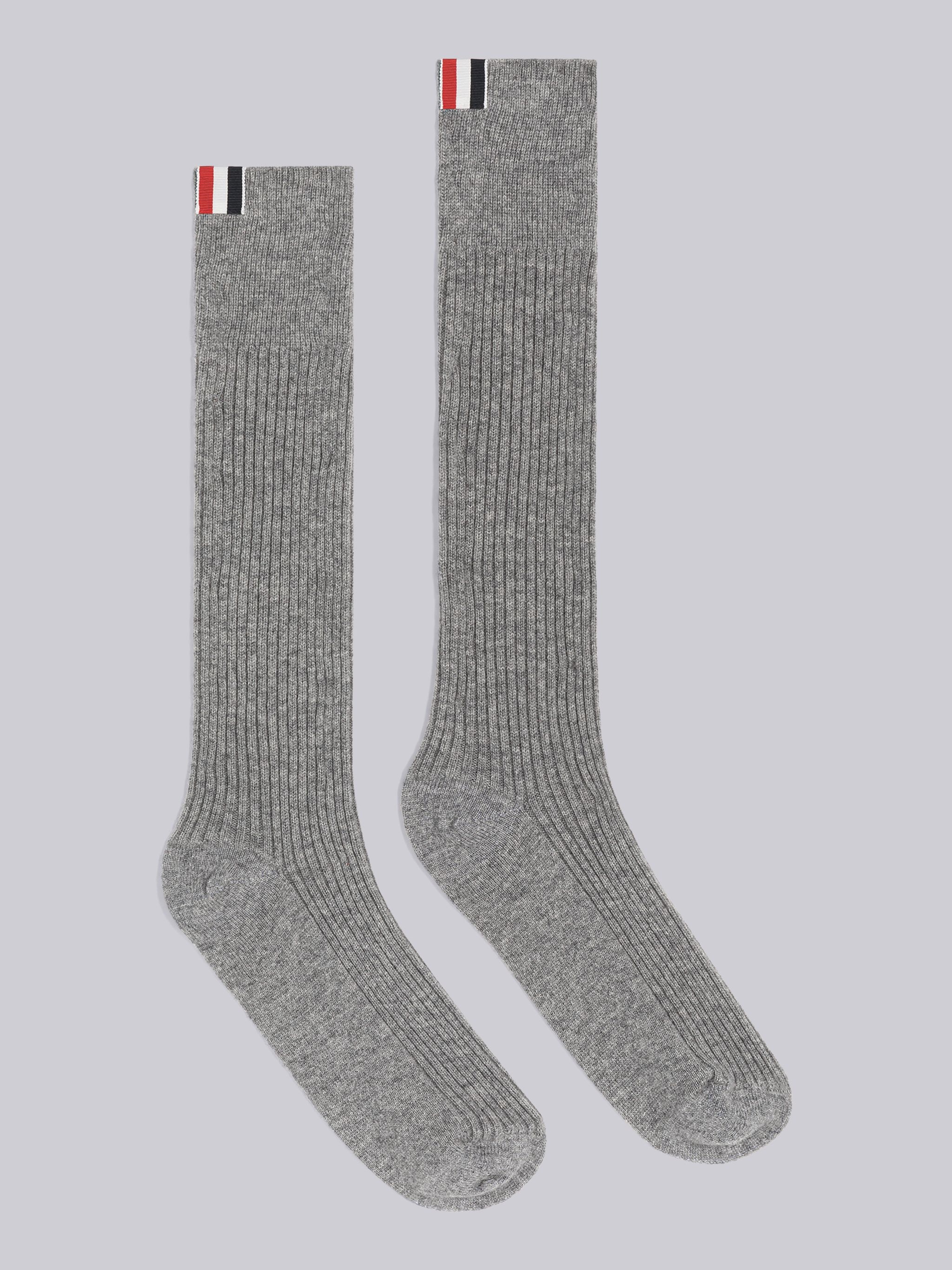 Cashmere 2x2 Rib Stitch Over The Calf Socks - 1