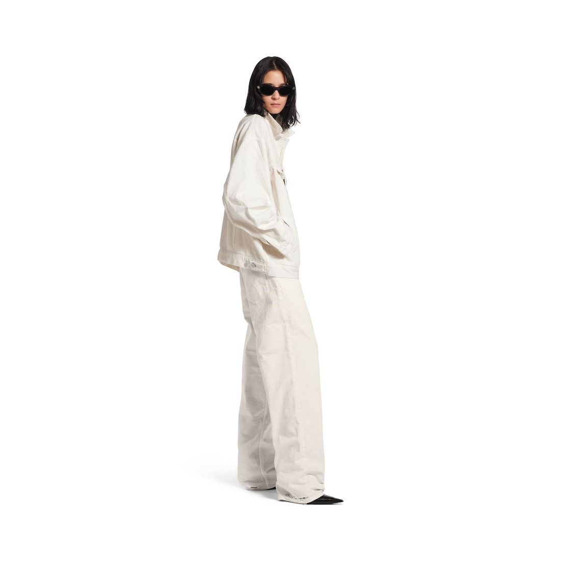 Women's Loose Fit Pants in White - 3