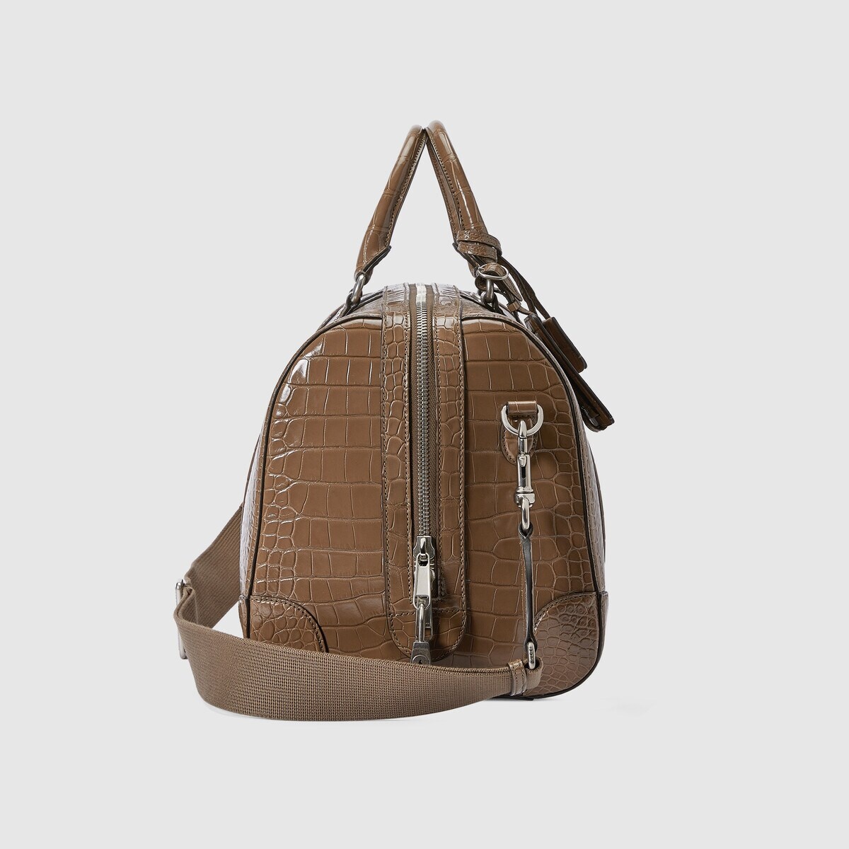 Crocodile duffle bag with Double G - 5