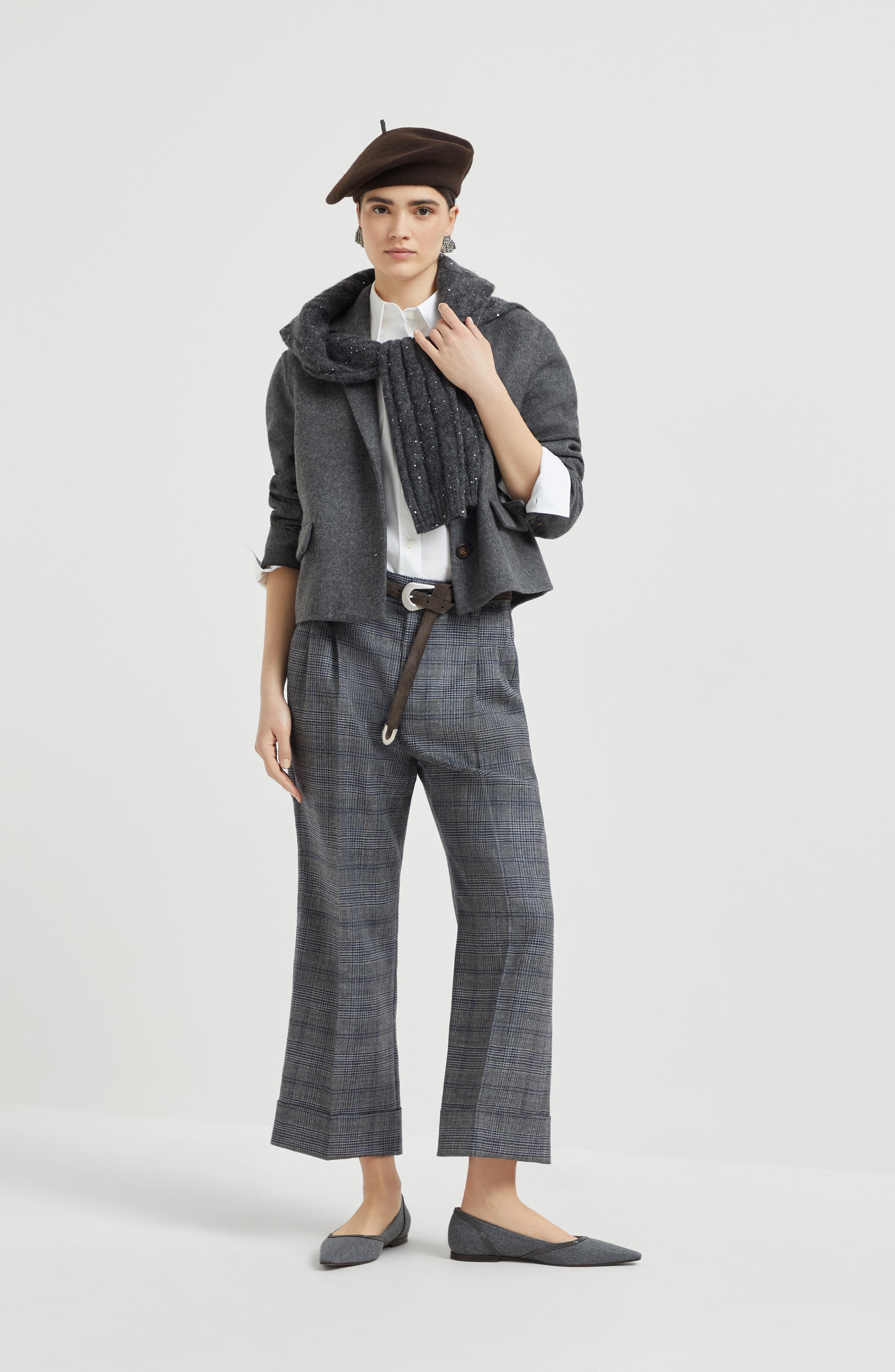 Brunello Cucinelli Hand-crafted cropped blazer in Lead at Nordstrom - 6