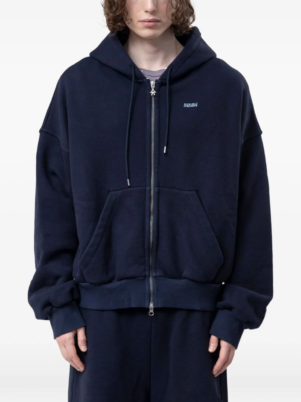 logo-print zip-up hoodie - 1