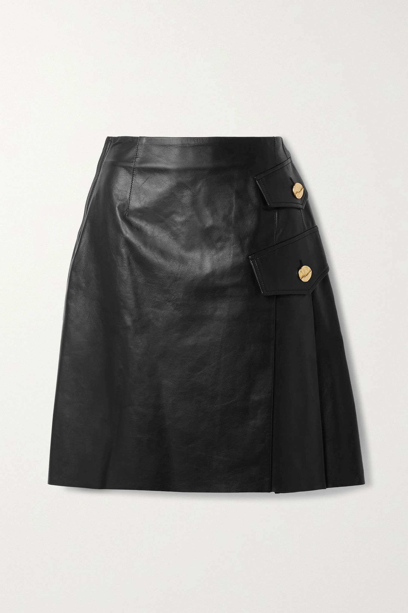 Pleated leather skirt - 1