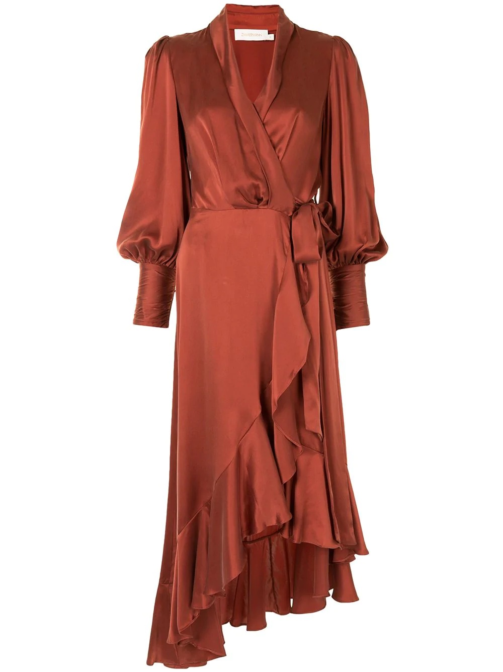 ruffle-trimmed wrap dress - 1