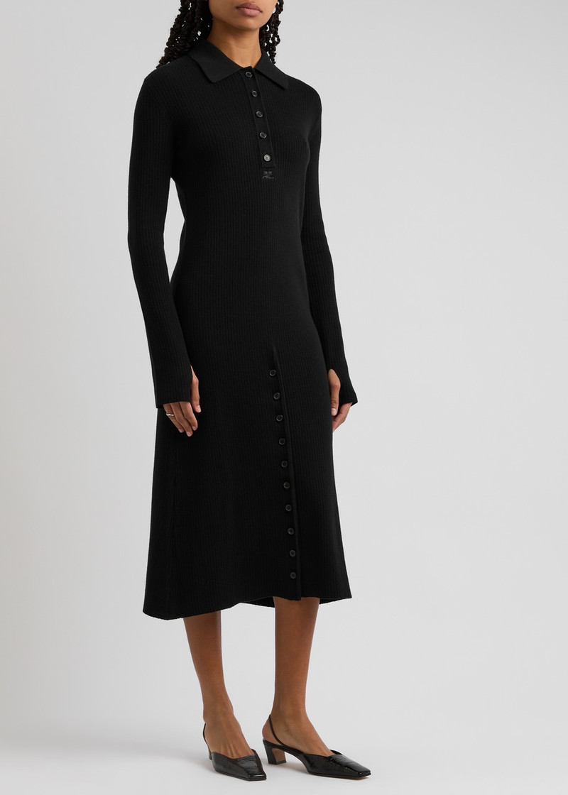 courrèges Courrèges Ribbed Cotton-blend Midi Dress outlook