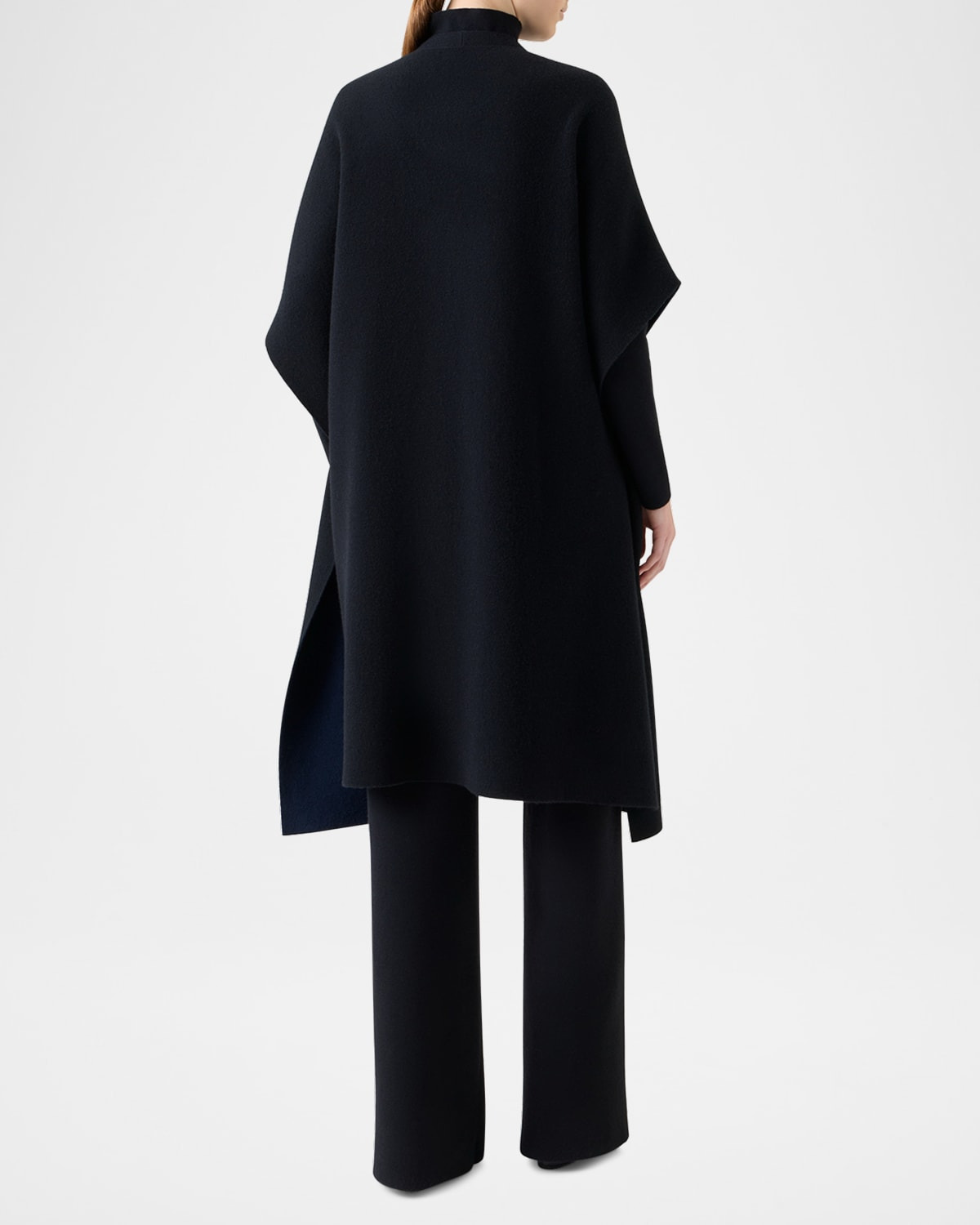 Bicolor Cashmere Double-Face Knit Cape - 3