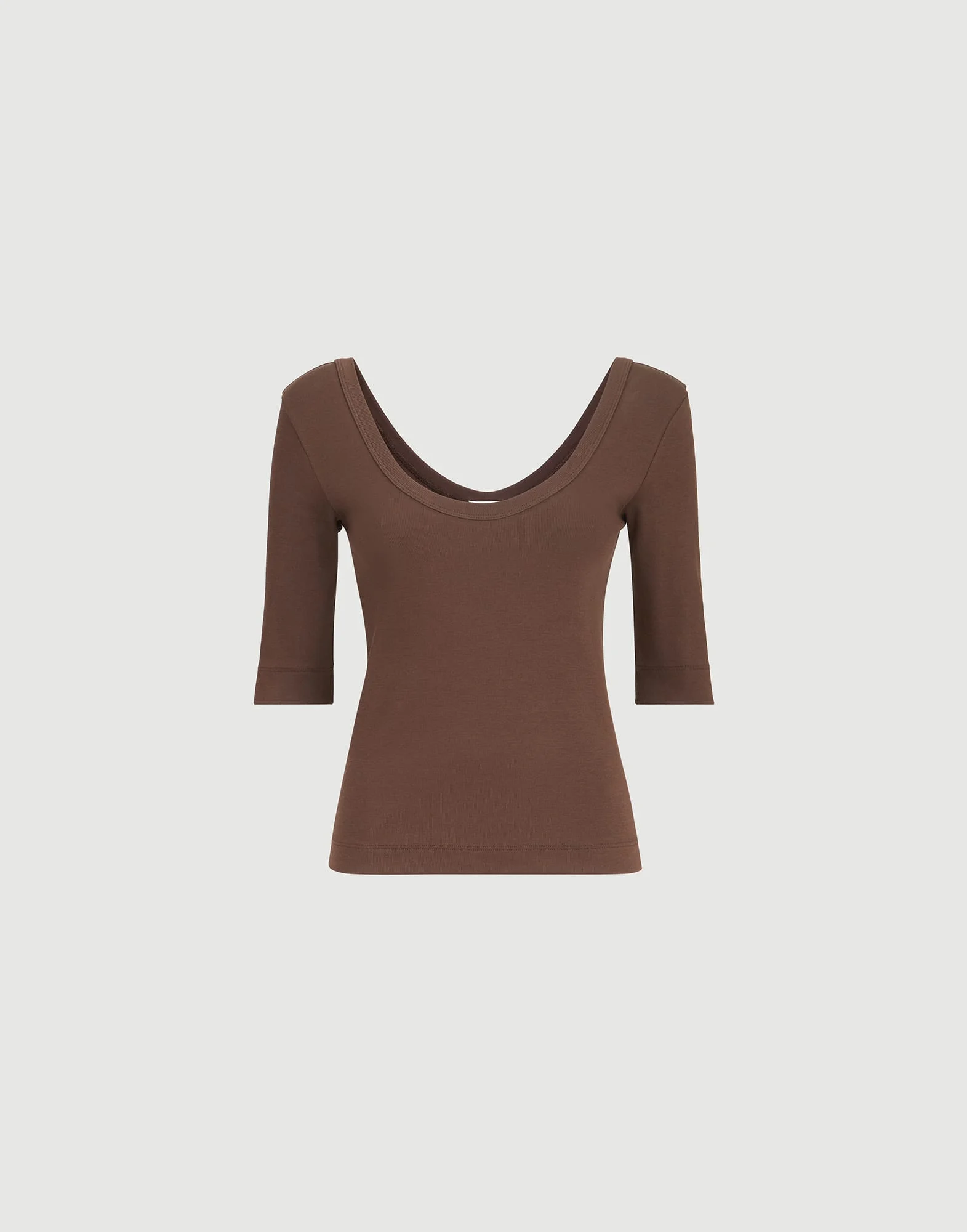 Stretch cotton ribbed jersey T-shirt with monili - 1