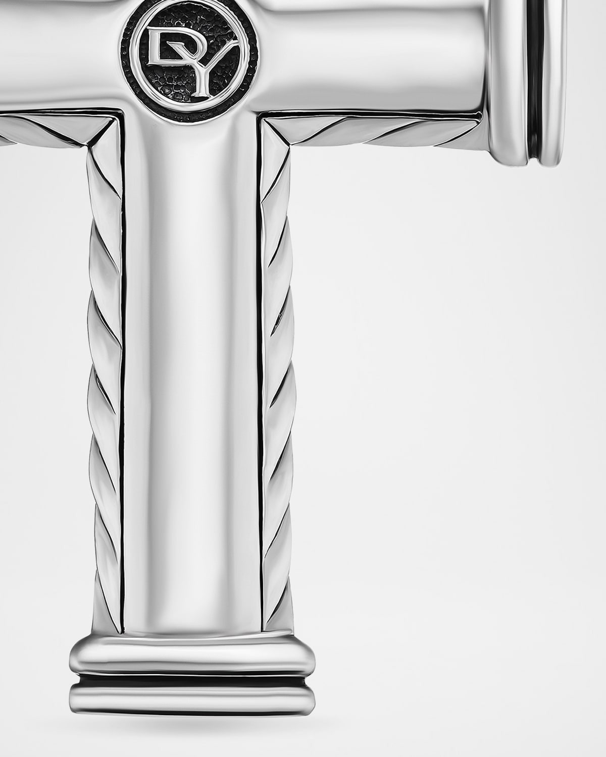 Men's Chevron Cross Enhancer with Diamonds in Silver, 30mm - 5