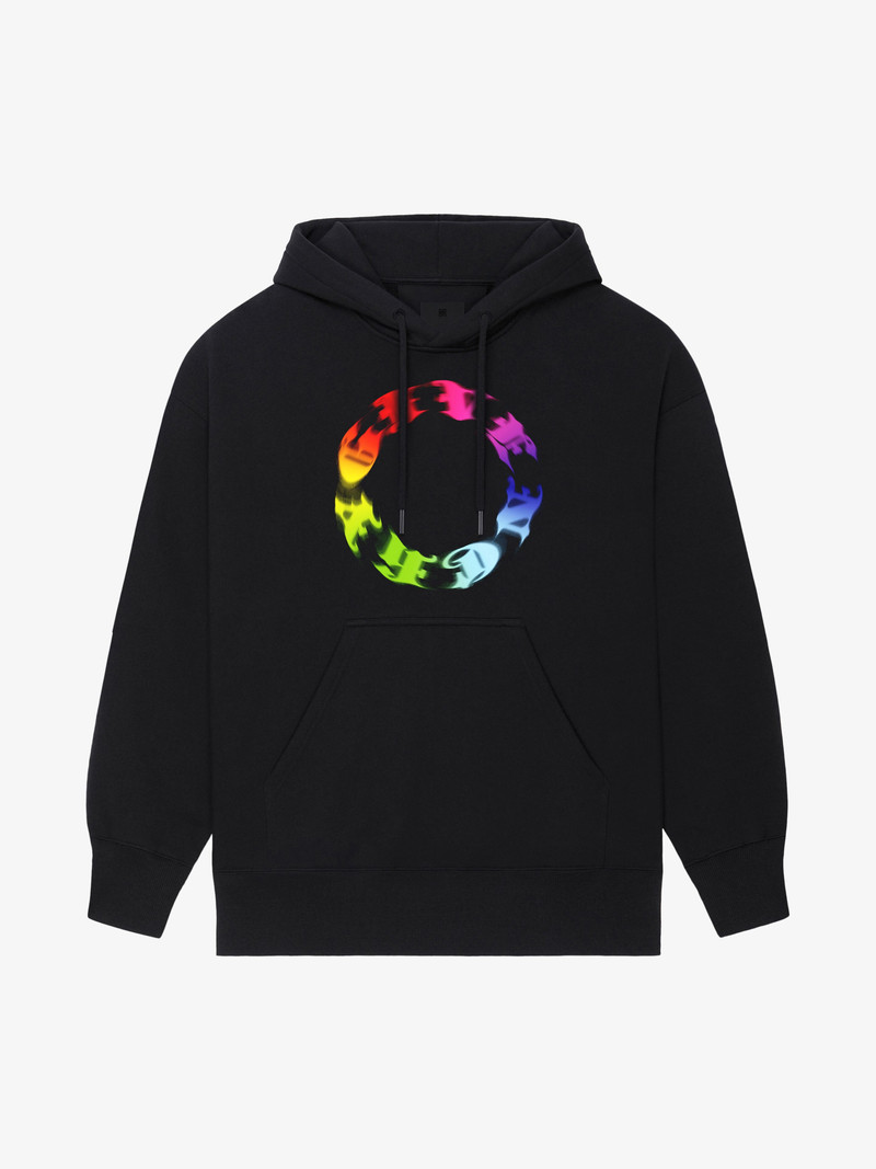 SLIM FIT HOODIE IN COTTON WITH GIVENCHY CIRCLE PRINT 1
