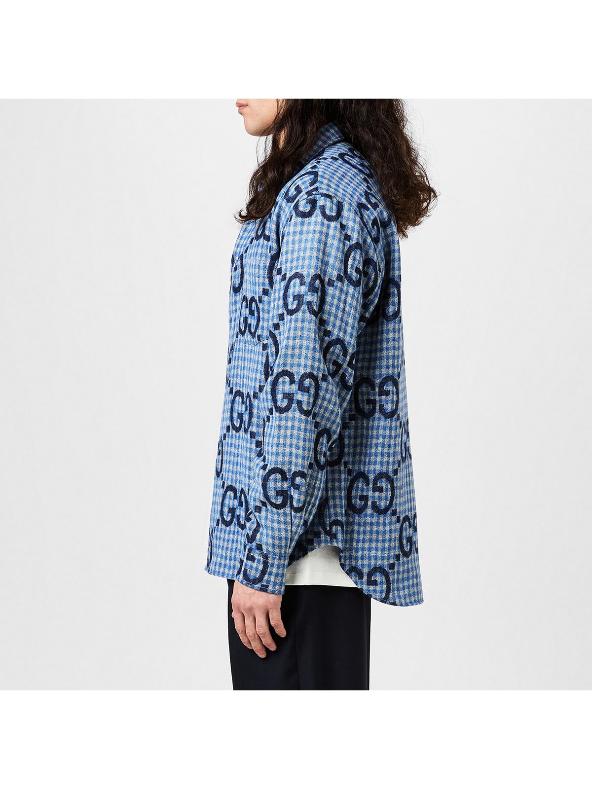 GUCCI グッチ 2008AW ITALY製 チェーン柄ストレッチシャツ 38 GUCCI JUMBO GG CHECKED SHIRT | cruisefashion | REVERSIBLE
