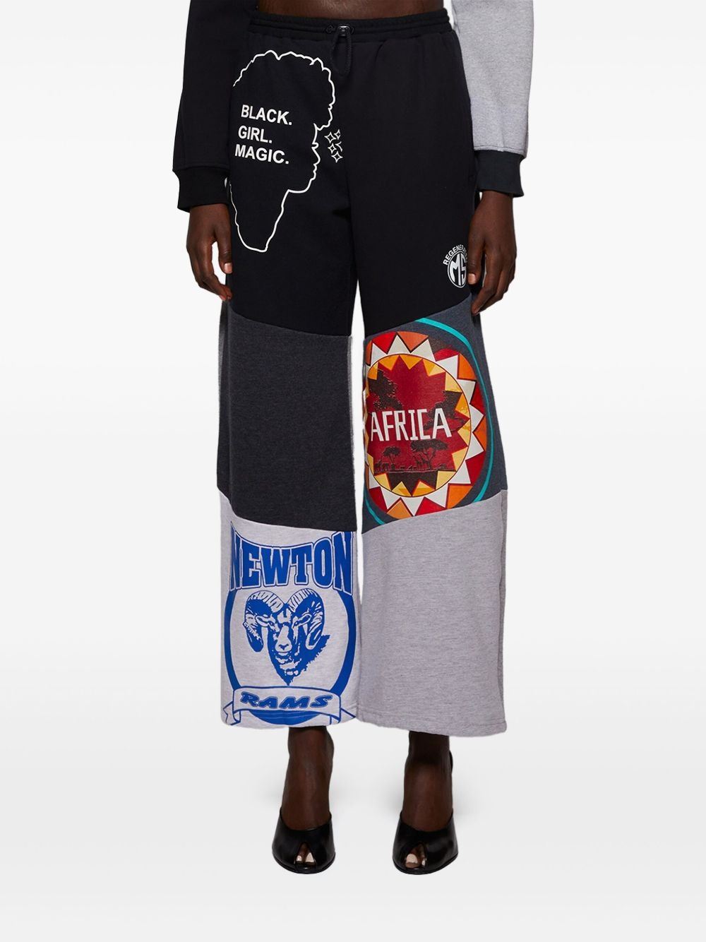 upcycled graphic sweat pants - 3