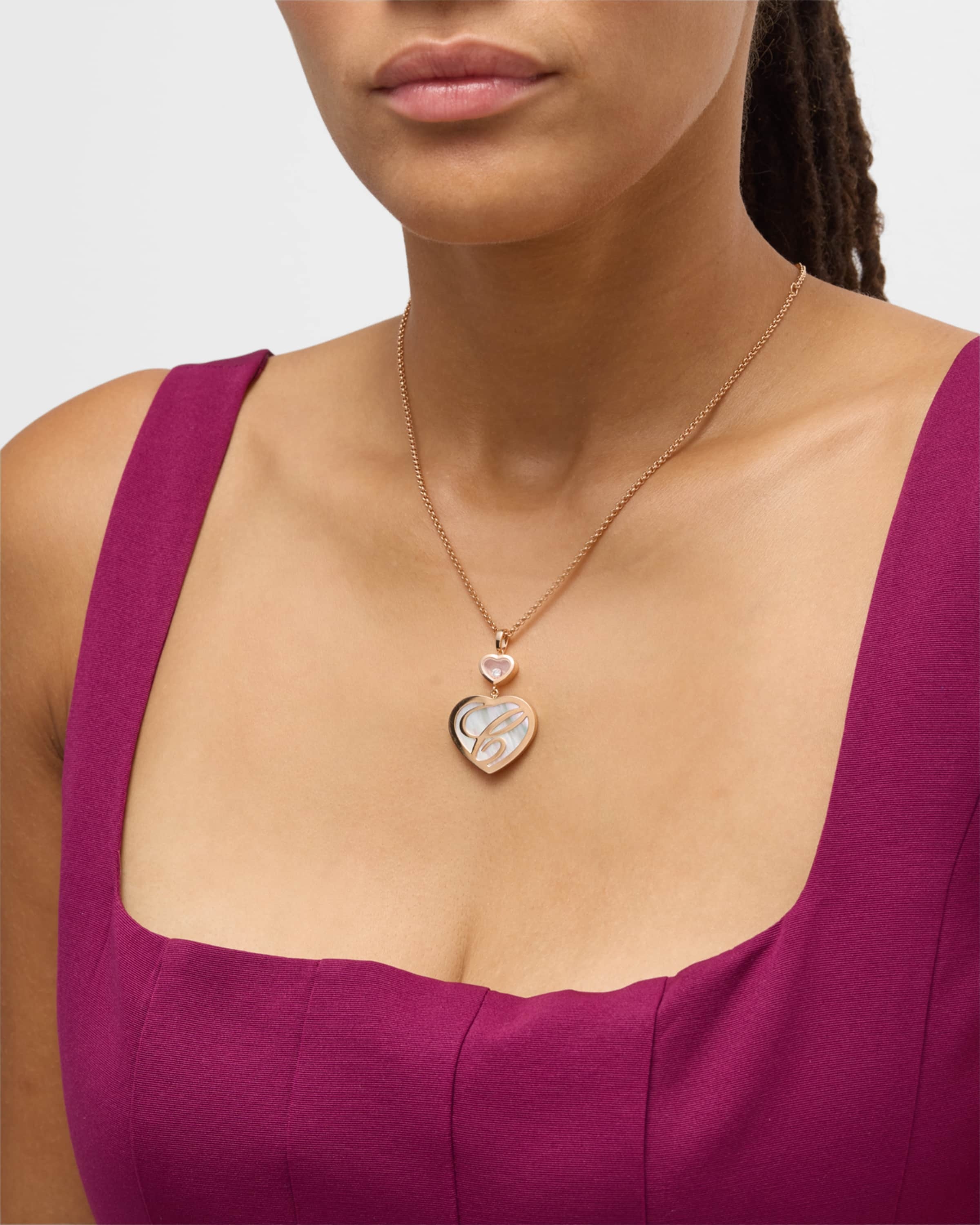 Happy Hearts 18K Rose Gold & Mother-of-Pearl Necklace with Diamond - 2