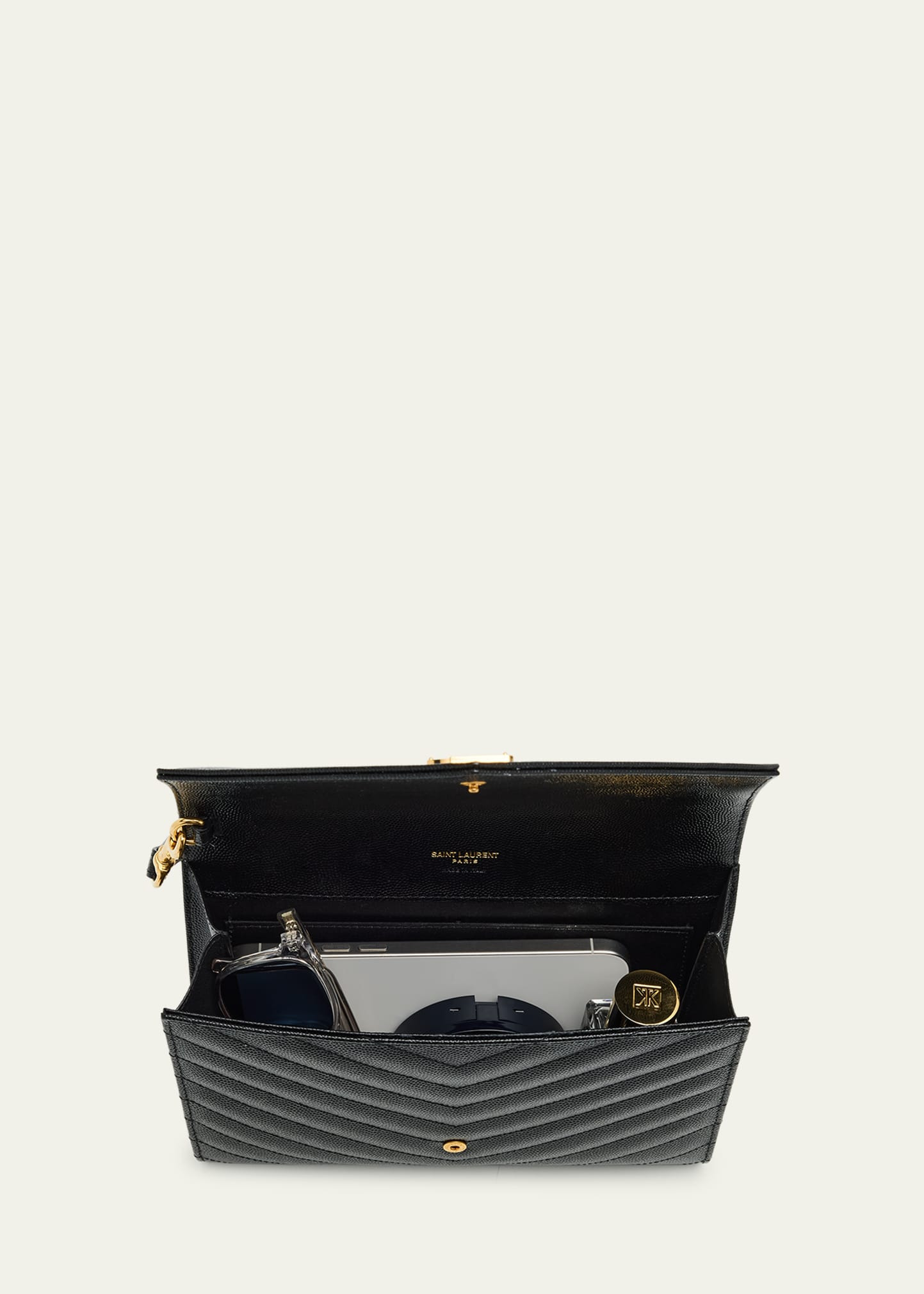 YSL Monogram Grain de Poudre Clutch Bag - 5