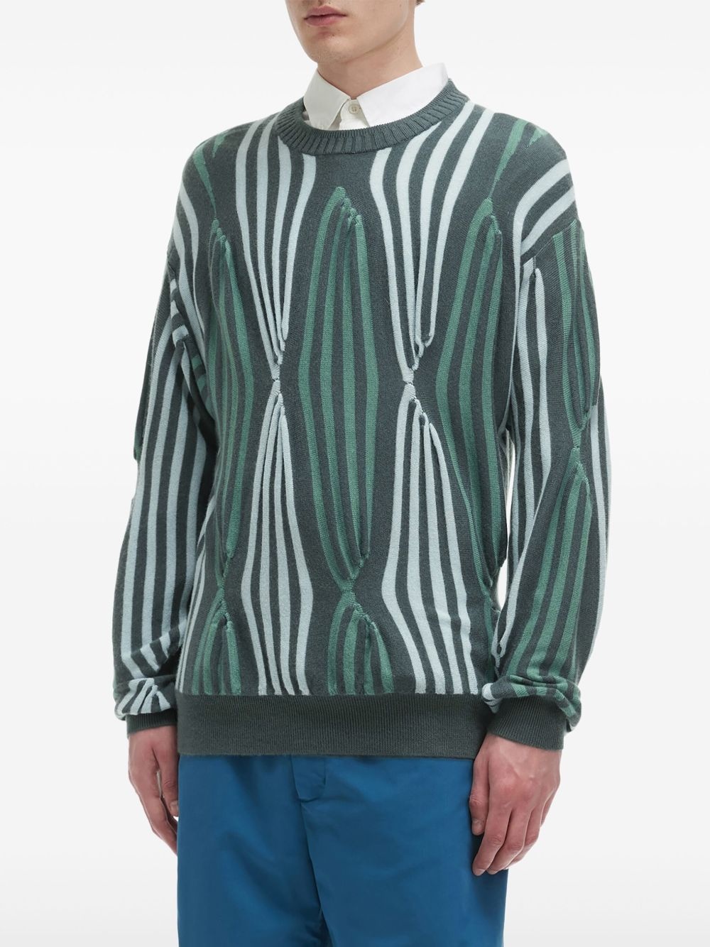 stripe-intarsia sweater - 3
