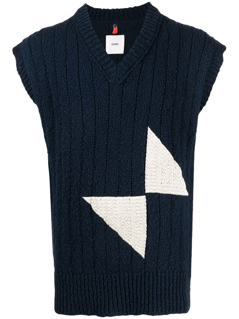 panelled knitted vest 1