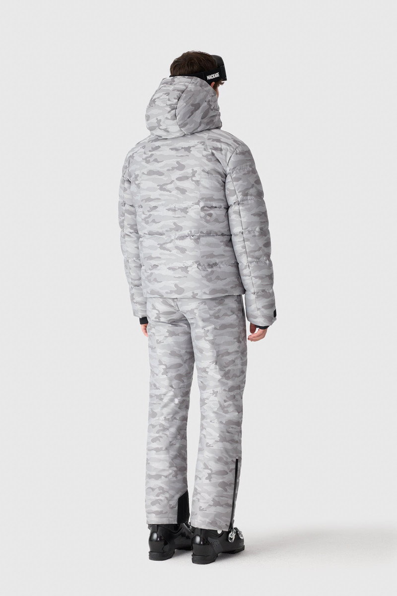 SAMUEL-JC Camo Jacquard Down Ski Jacket With Storm Visor 4