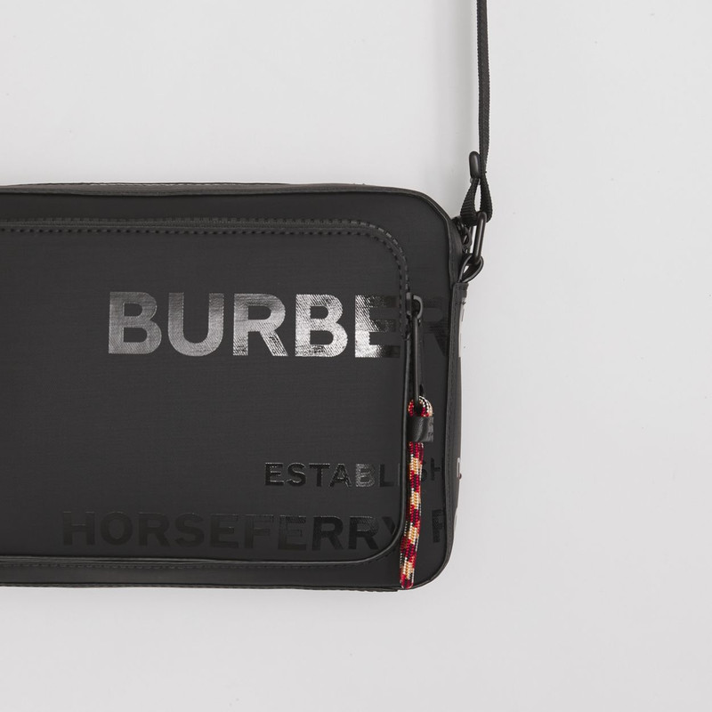 Burberry Horseferry Print Coated Cotton Canvas Crossbody Bag outlook