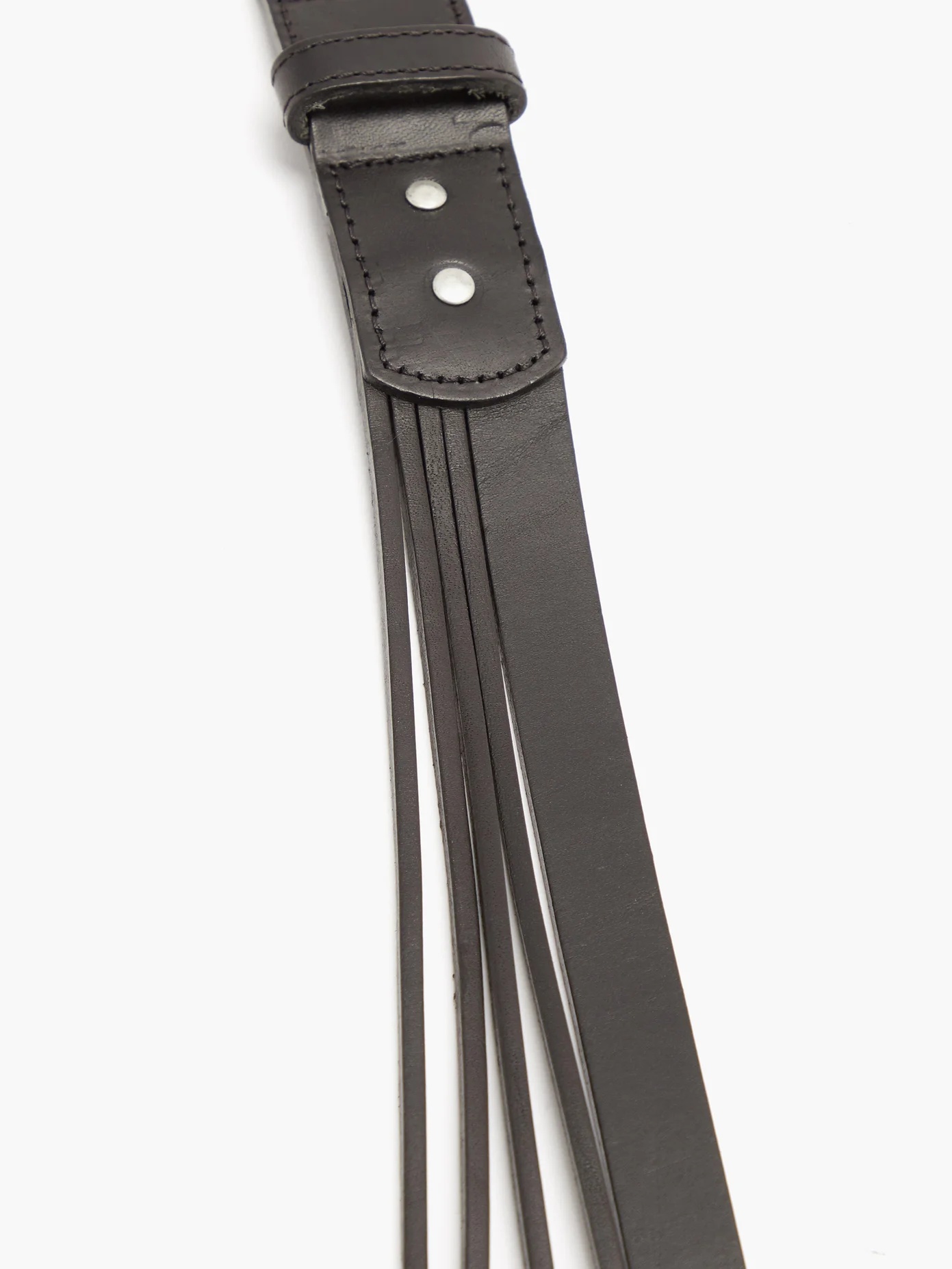 Fringed-strap leather belt - 5