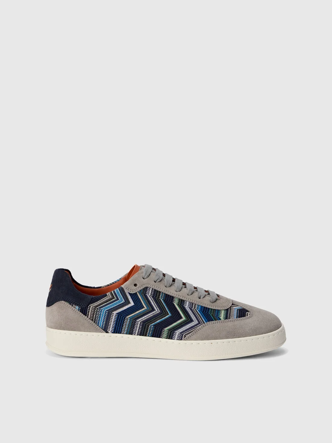 Zigzag fabric sneakers with suede inserts - 1