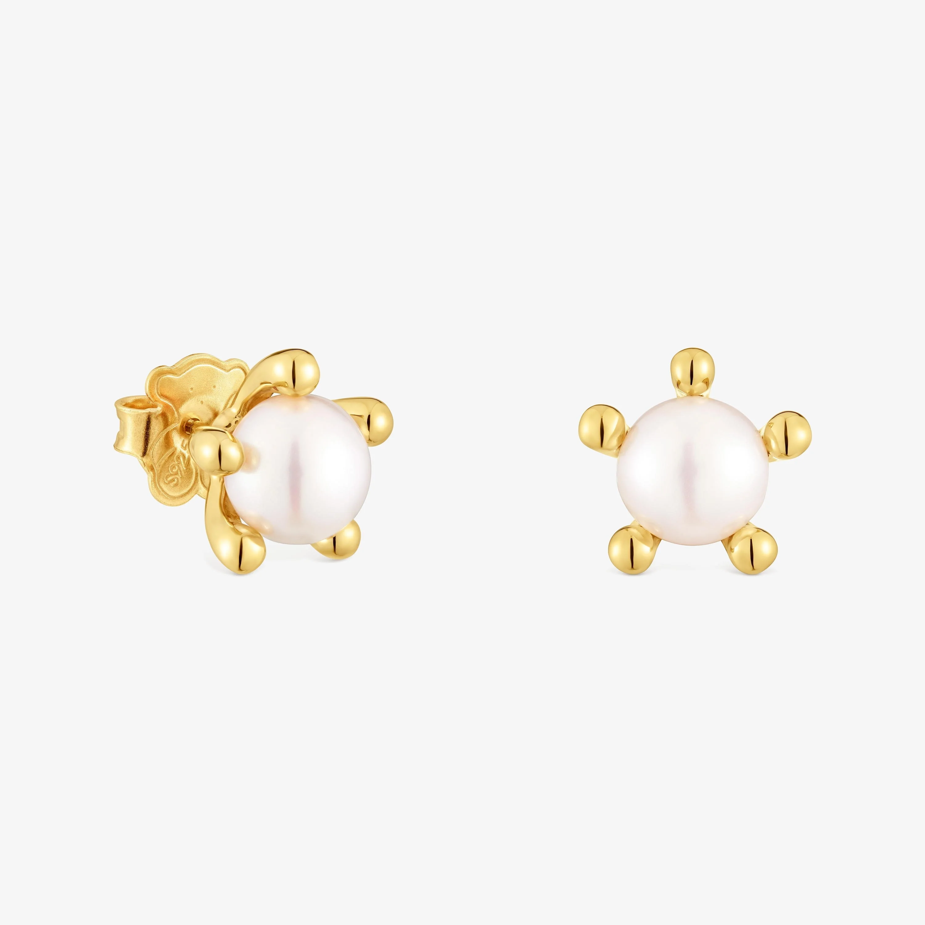 18K gold vermeil Earrings with cultured pearls TOUS Garden - 1