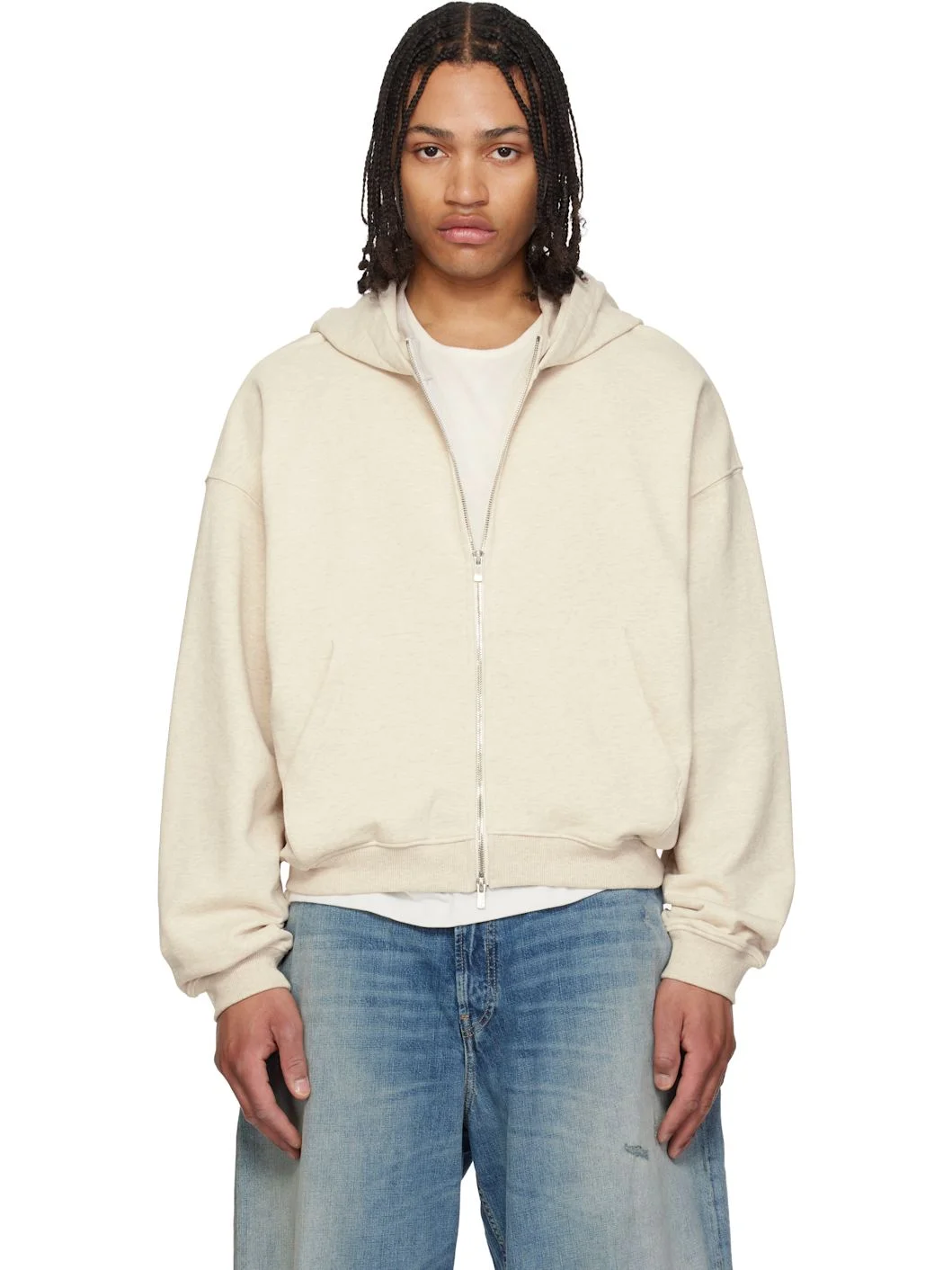 Gray RH Zip Up Hoodie - 1