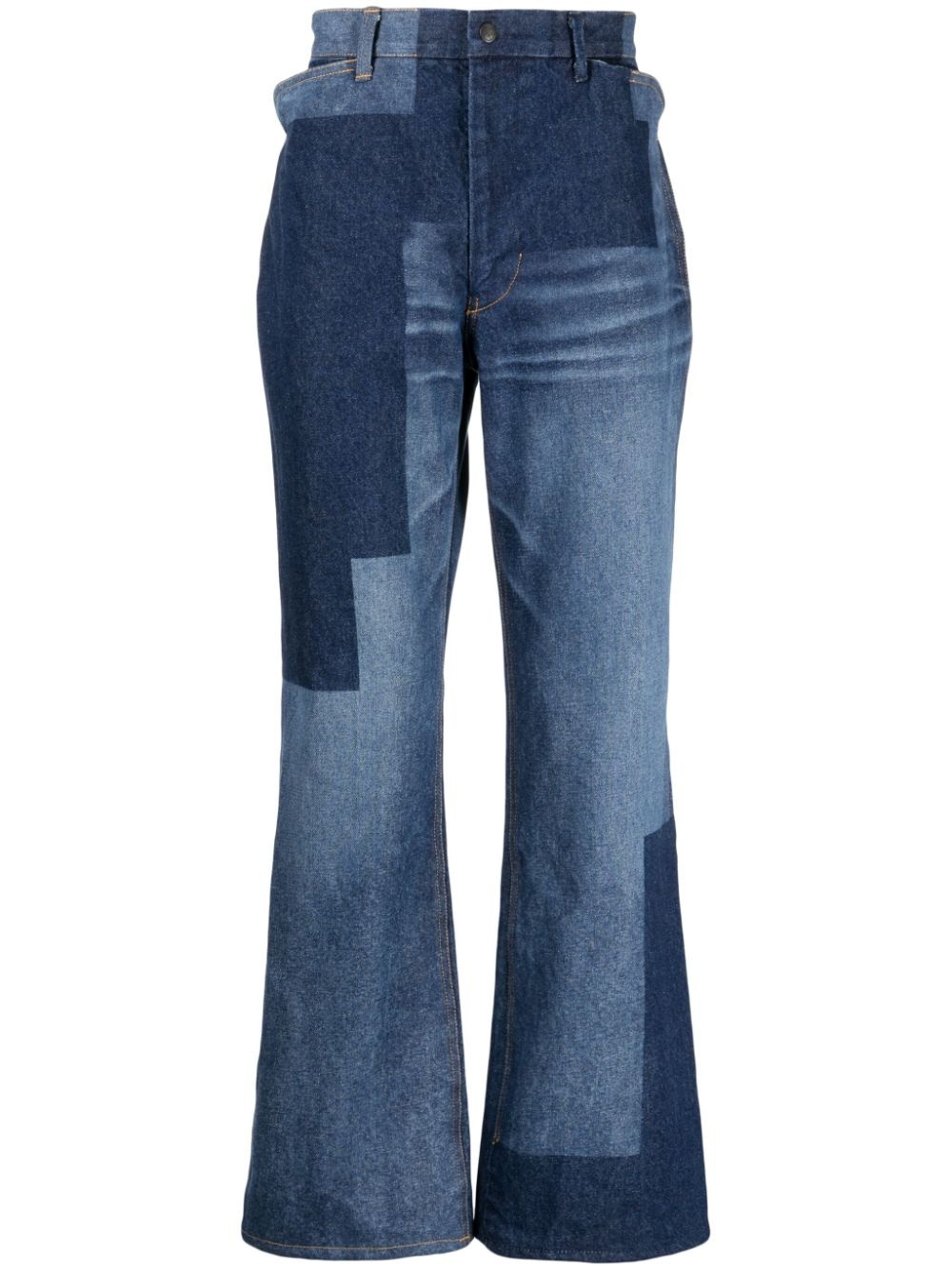 patchwork wide-leg jeans - 1