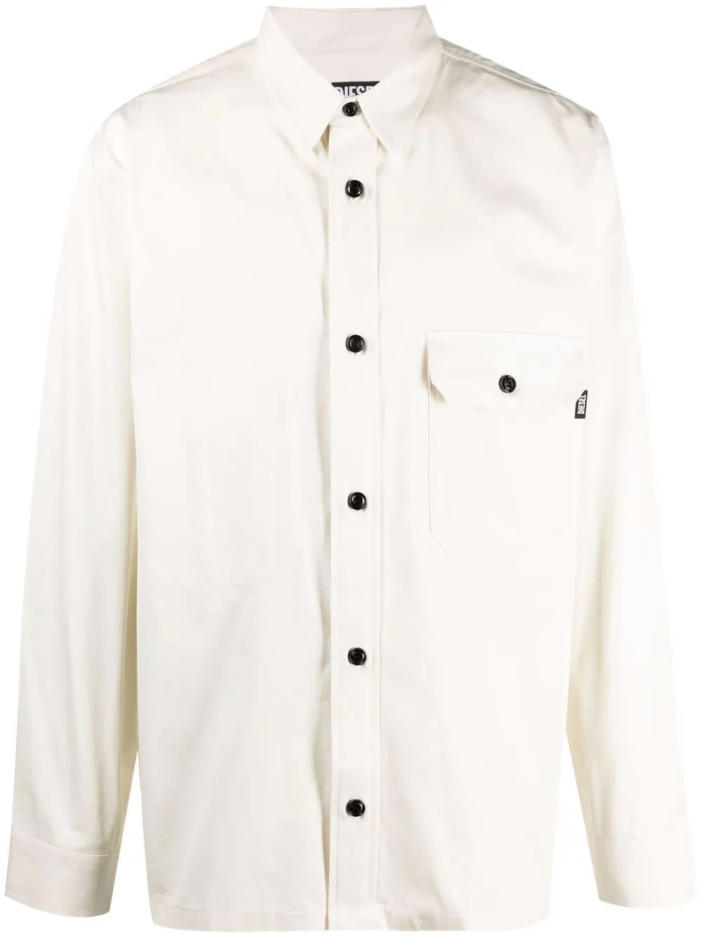 button front twill overshirt - 1