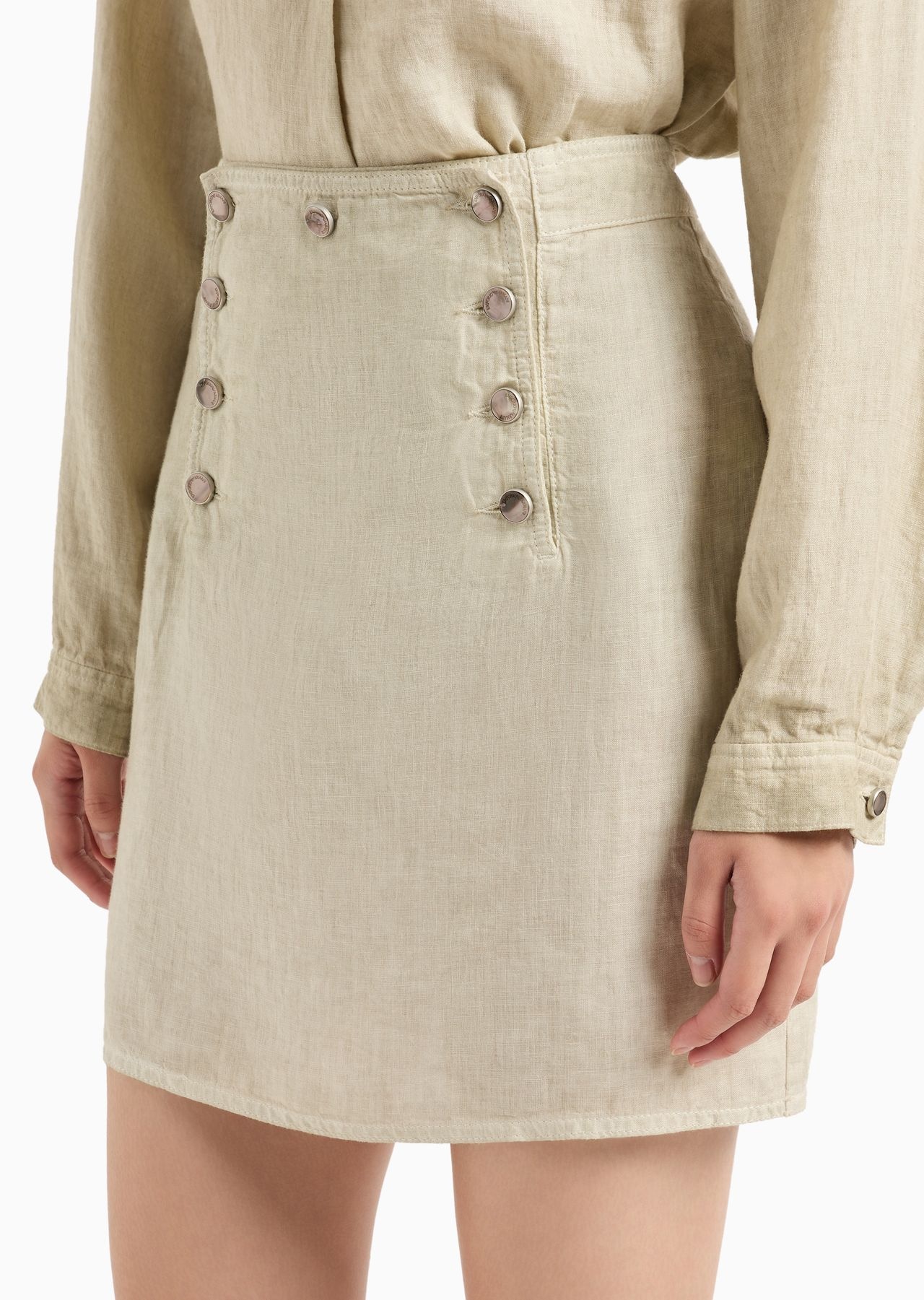 ASV garment-dyed organic linen skirt - 5