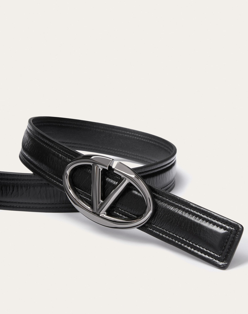 Valentino THE BOLD EDITION VLOGO SHINY CALFSKIN BELT 30 MM outlook
