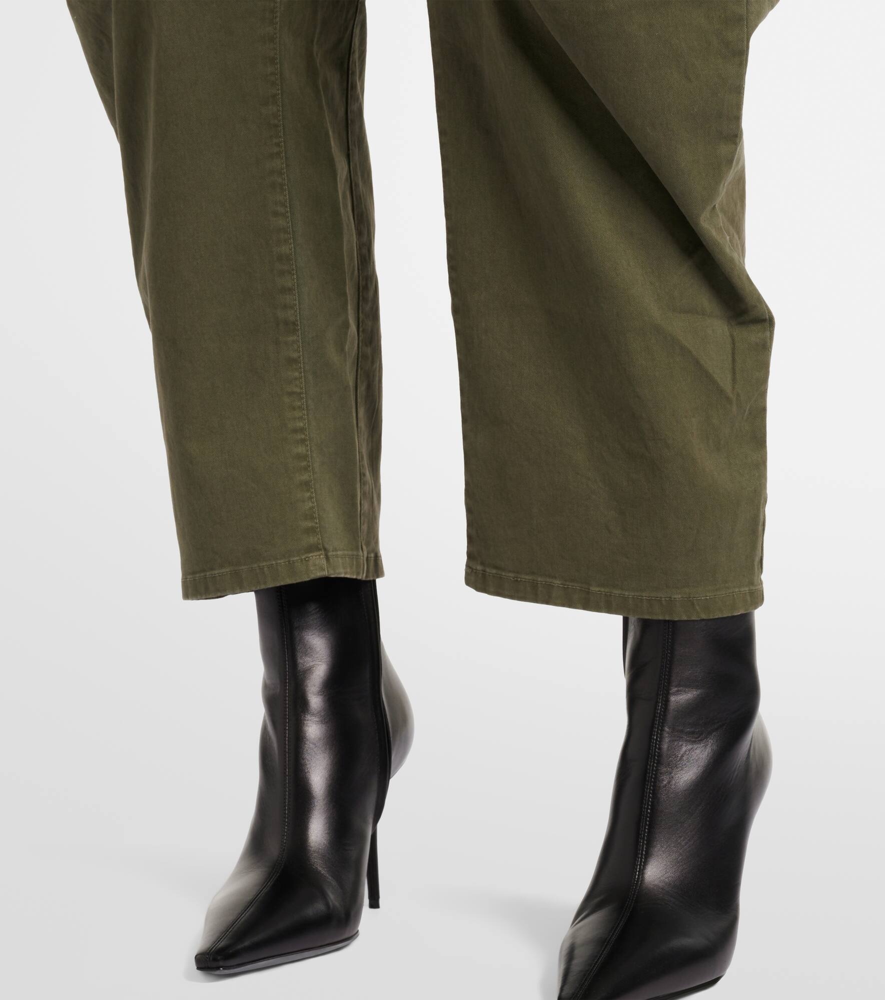 Shon cotton twill barrel-leg pants - 5