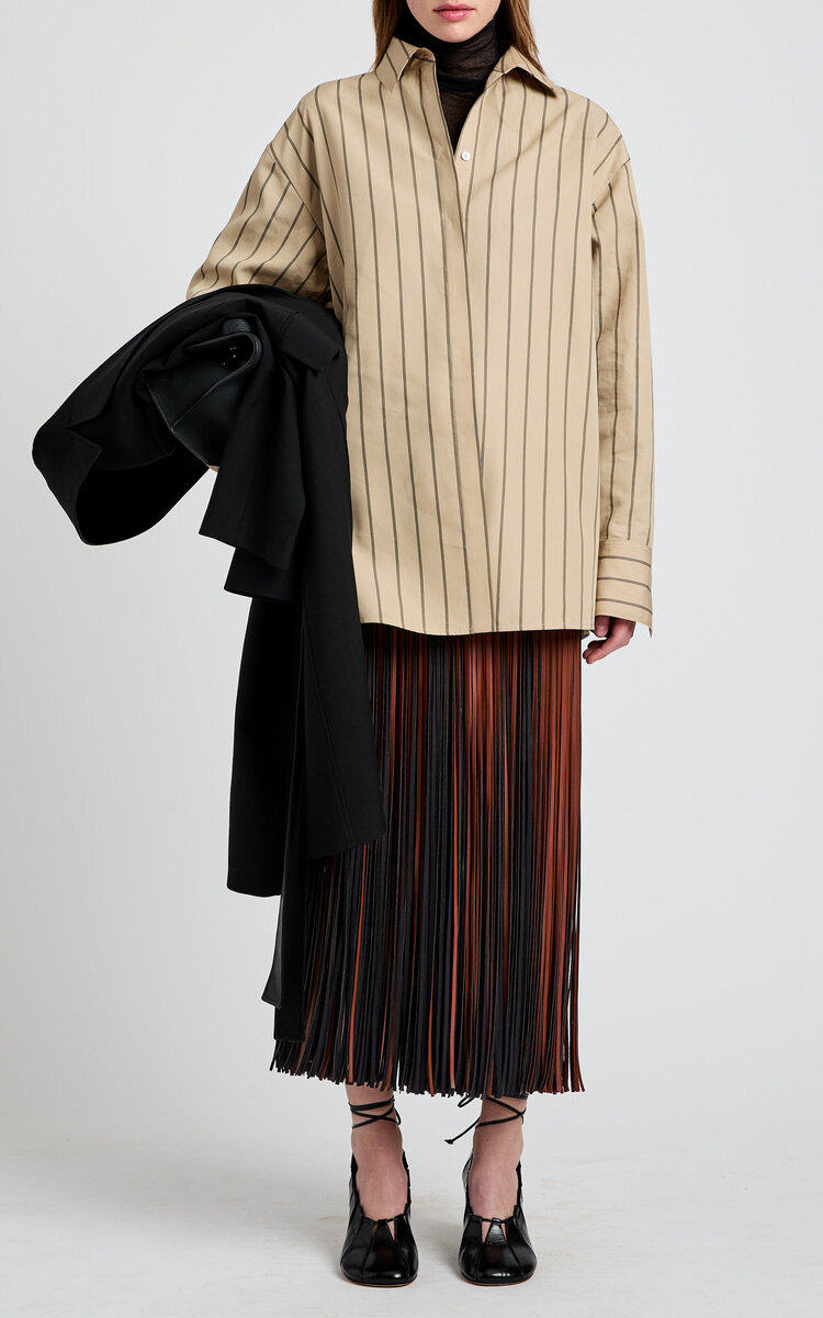 Veda Faux Leather Fringe Skirt brown - 2