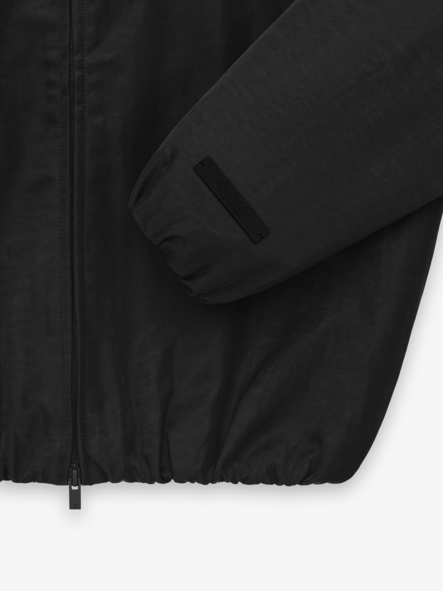 Womens Textured Nylon Hooded Bomber - 3