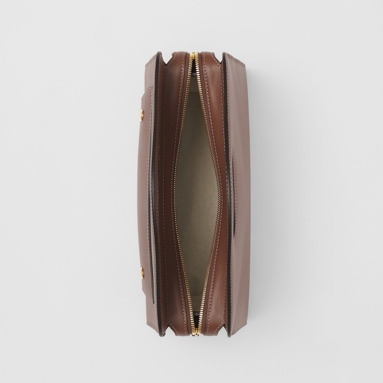 Small Topstitched Leather Pocket Tote 4