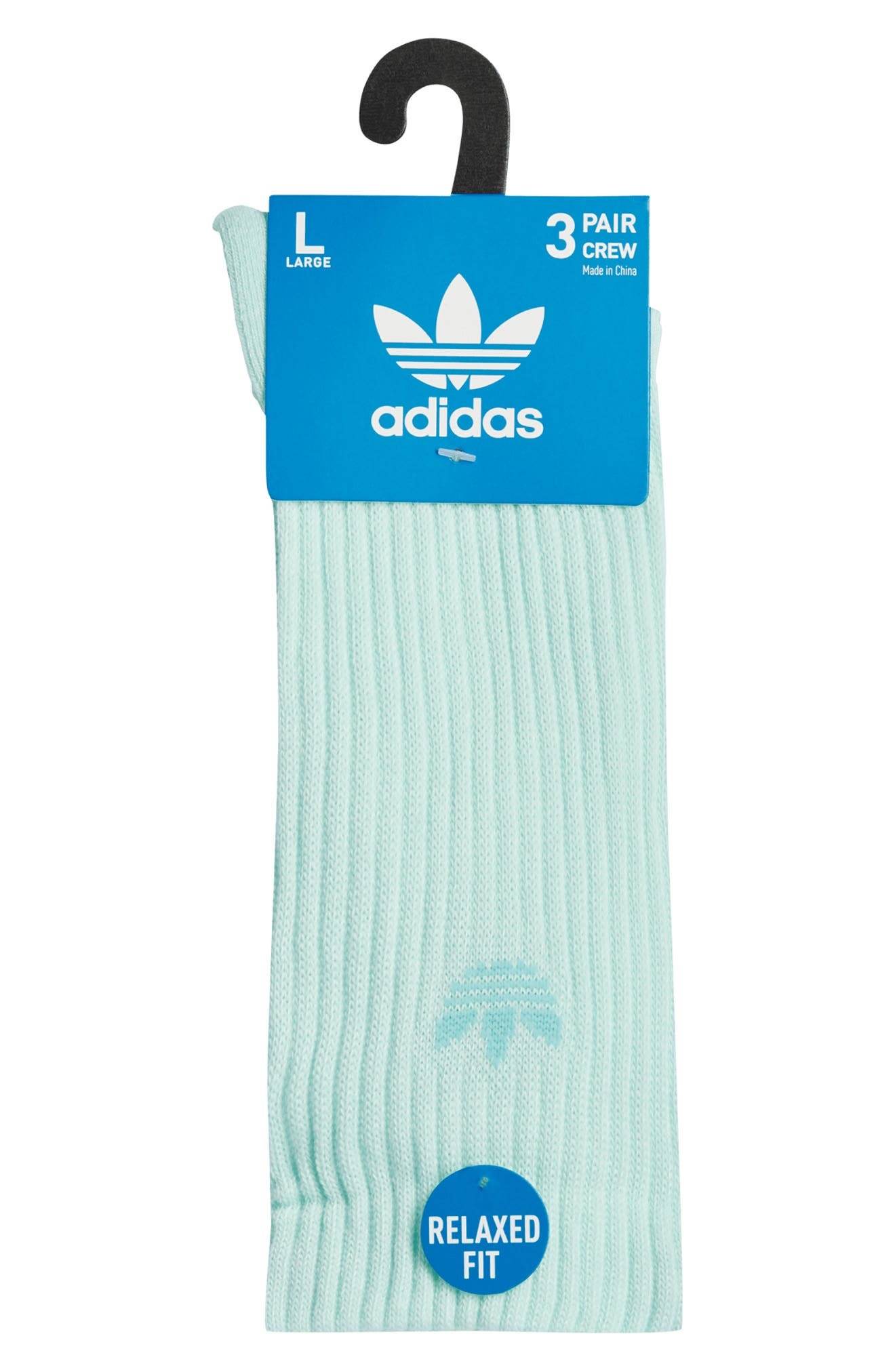 adidas Assorted 3-Pack Originals Trefoil 2.0 Crew Socks in Blue/Silver Green/Yellow at Nordstrom - 3