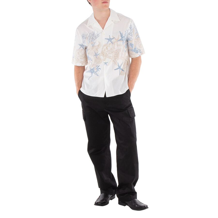 Versace Barocco Sea Print Cotton Poplin Shirt - 6