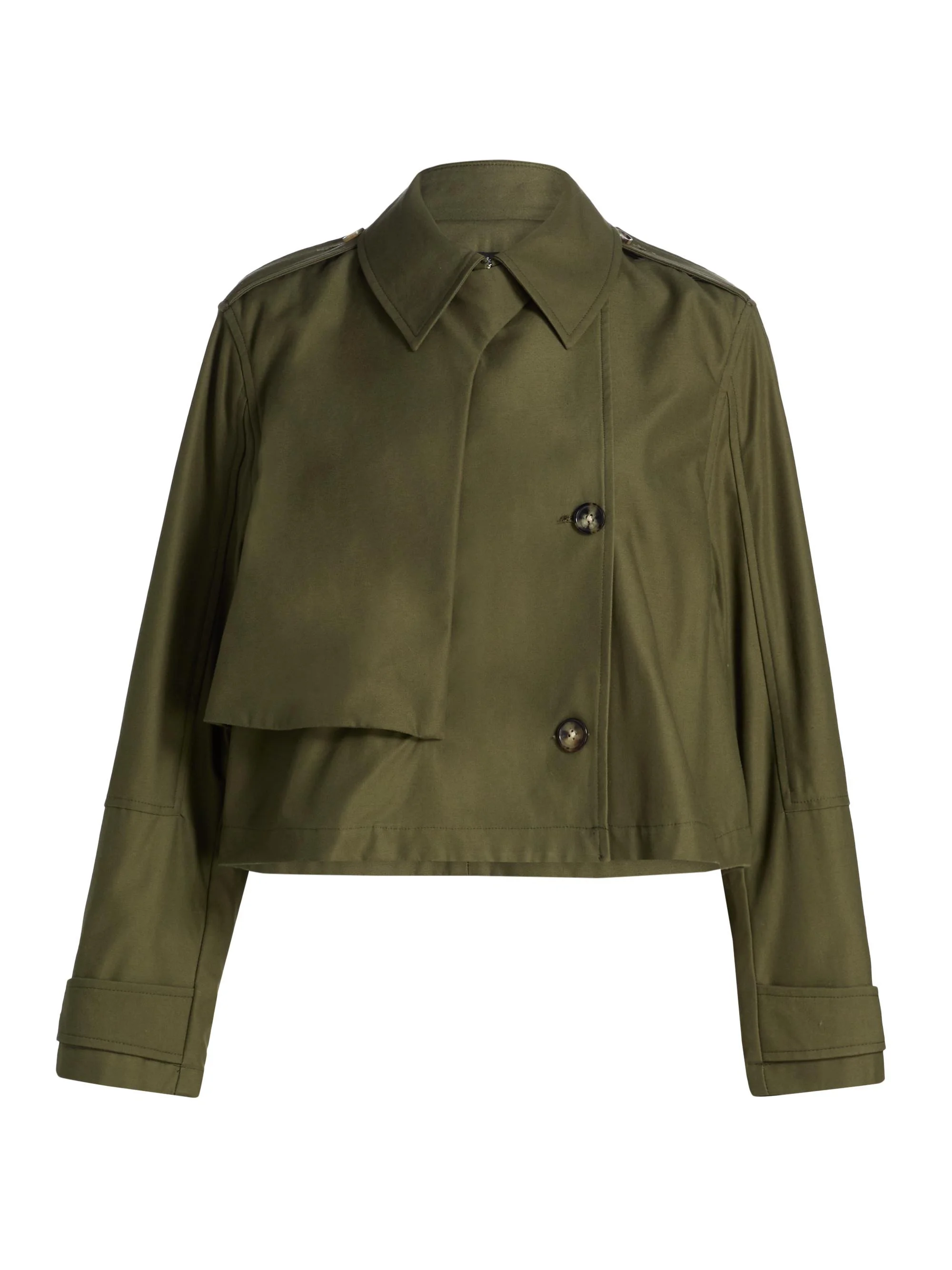 Women's Jamie Crop Trench Jacket - Green - 1