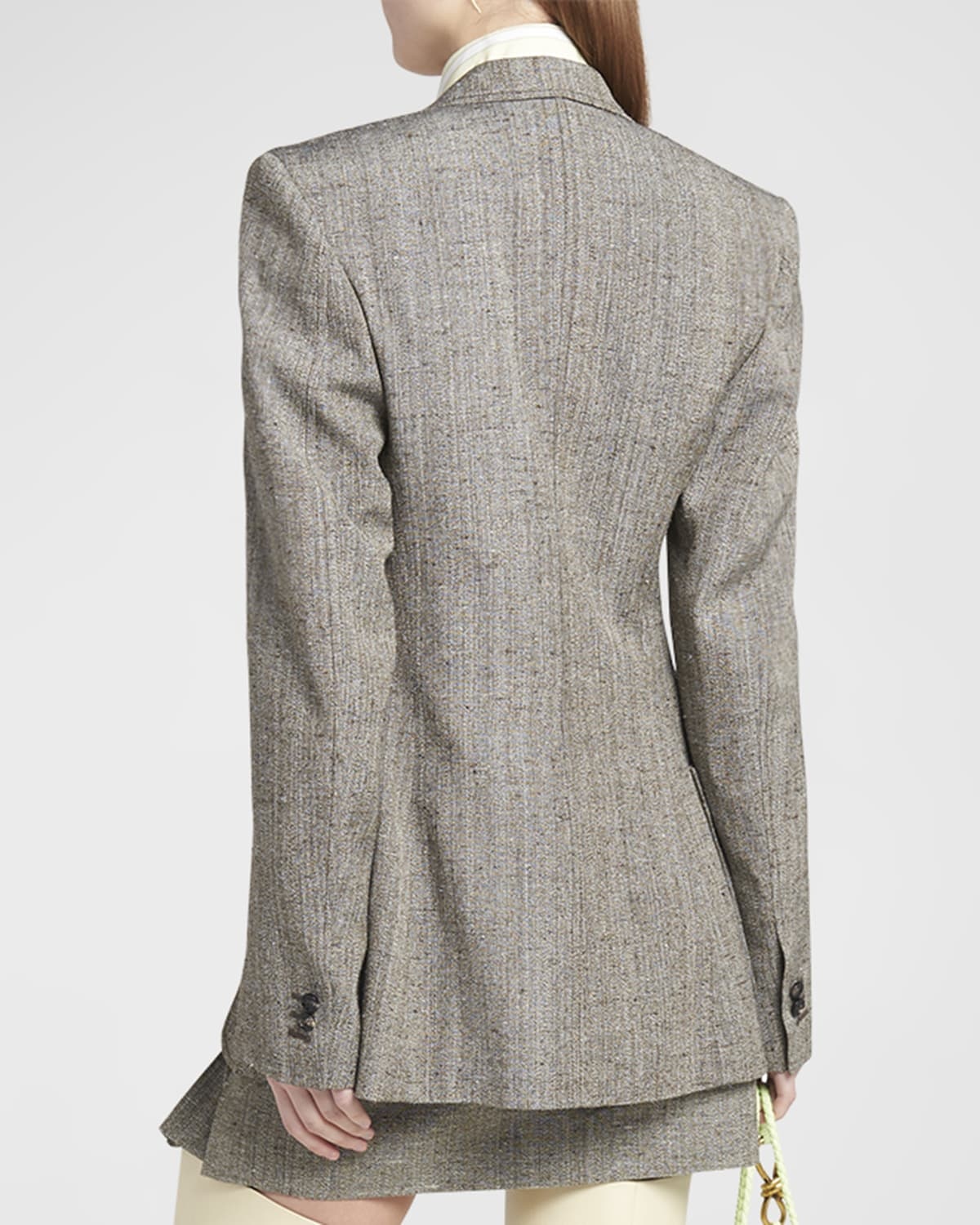 ジャケット BOTTEGA VENETA Melange Sand Viscose Blend Blazer Bottega Veneta Double Breasted Jacket in Biscuit Melange | FWRD