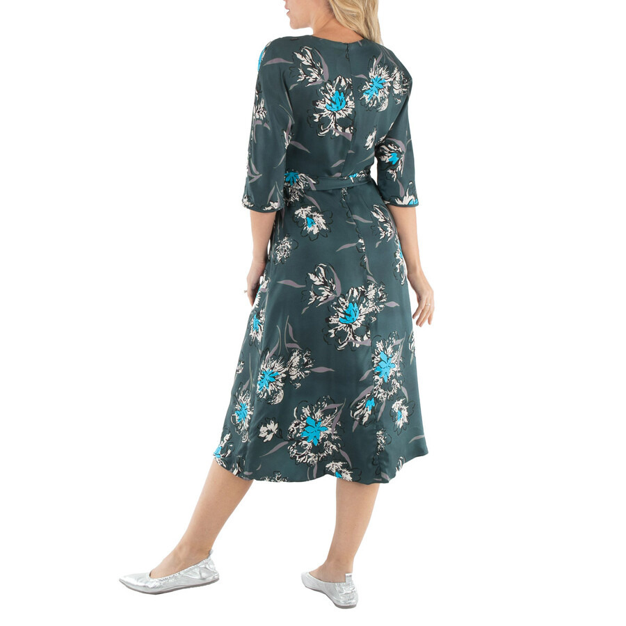 Max Mara Cloe Belted Poplin Long-Sleeve Midi Dress - 6