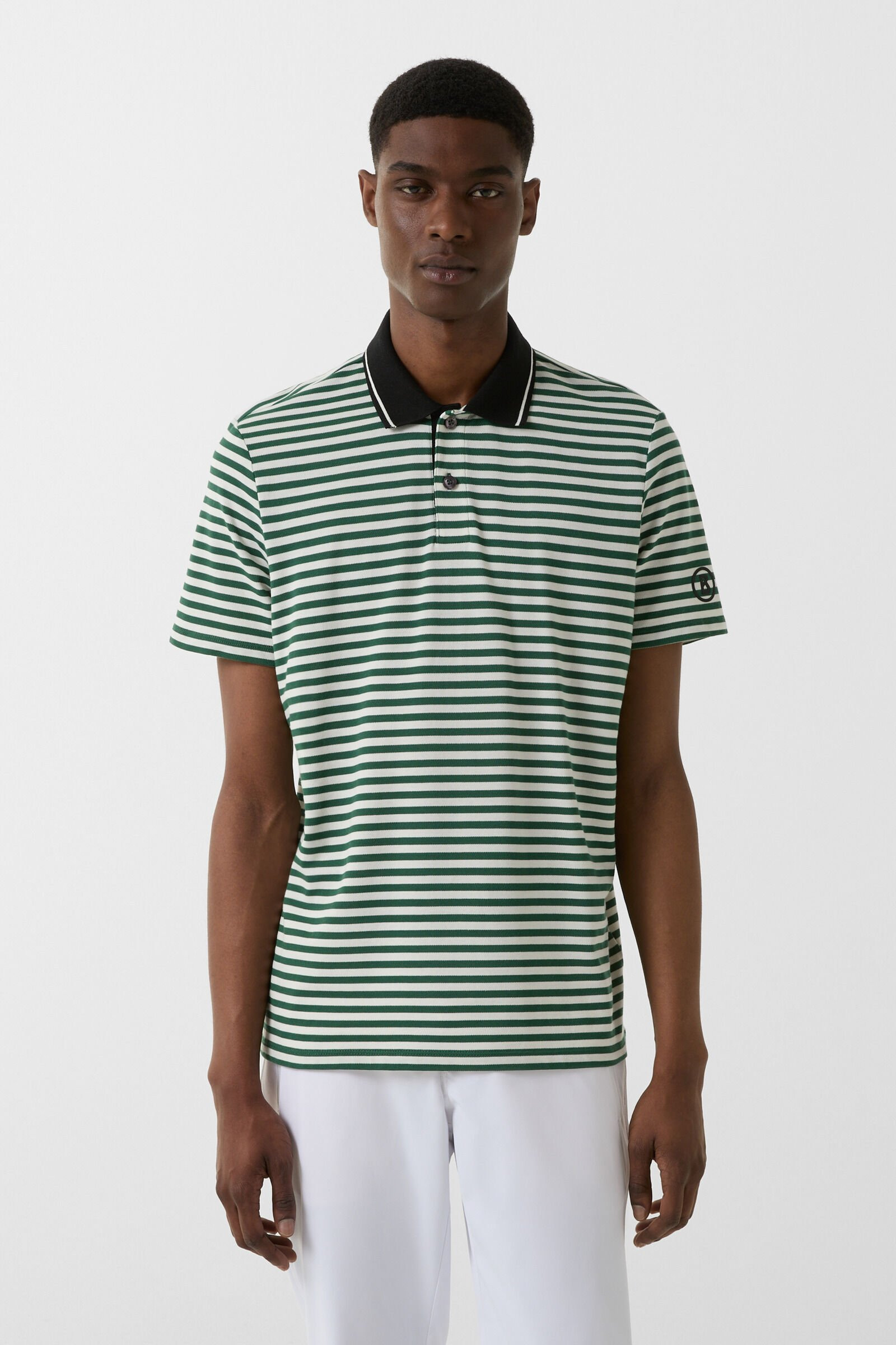 Andy functional short-sleeved top in Dark green/white - 2